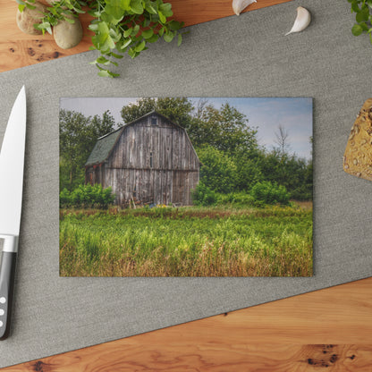U R There Photography Frankford Road Grey Rustic Farmhouse Tempered-Glass Cutting Board
