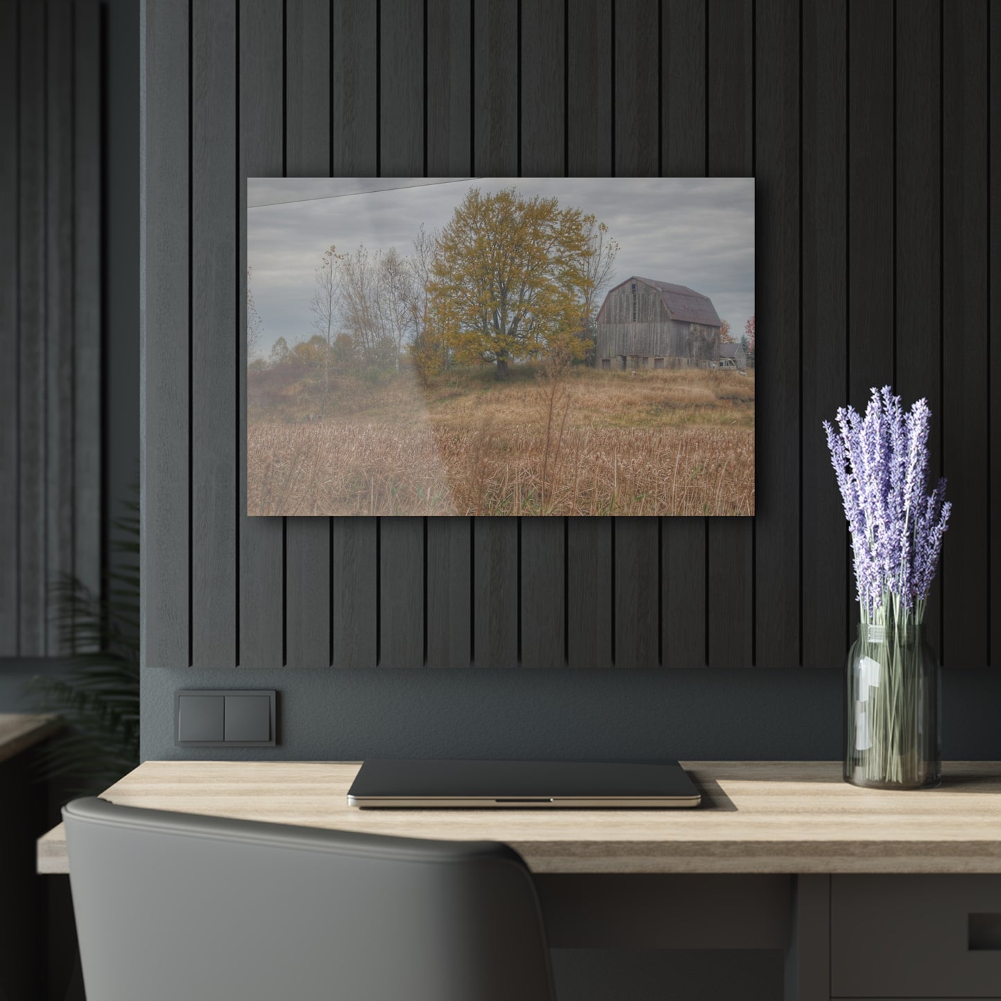 U R There Photography Swaffer Road Hilltop Grey Rustic Farmhouse Acrylic Wall Print