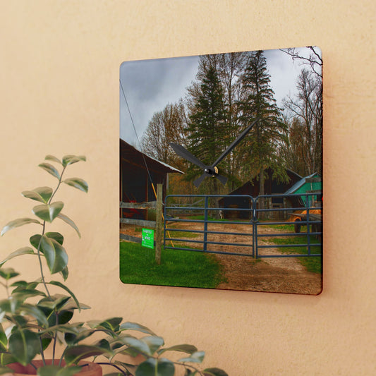 U R There Photography Castle Roadside Greys Rustic Farmhouse Wall Clock