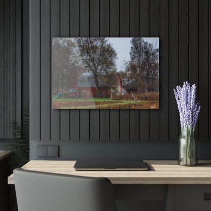 U R There Photography Dryden Road Reds and Playscape Rustic Farmhouse Acrylic Wall Print