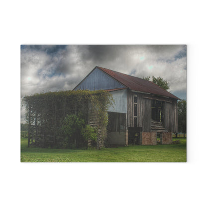 U R There Photography Pergola Barn Rustic Farmhouse Tempered-Glass Cutting Board