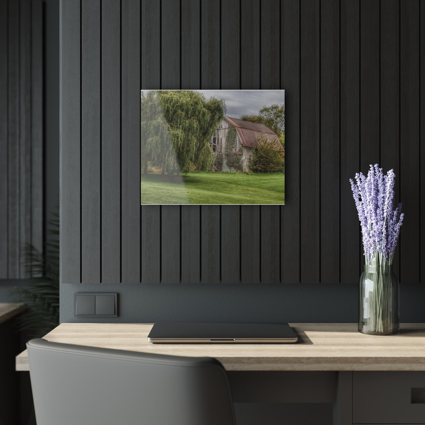 U R There Photography McDowell Road Grey Rustic Farmhouse Acrylic Wall Print