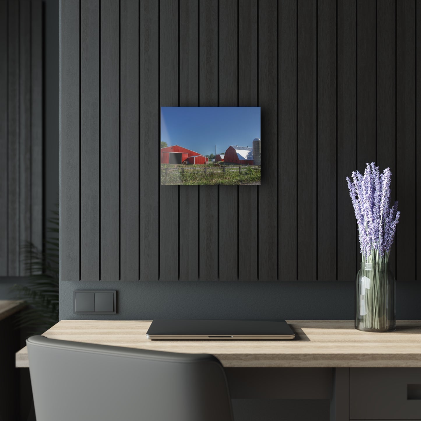 U R There Photography Mount Morris Road Farm and Horse Rustic Farmhouse Acrylic Wall Print