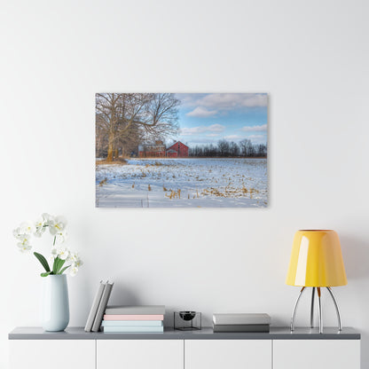 U R There Photography Across Barnes Road Frozen Cornfield Rustic Farmhouse Acrylic Wall Print
