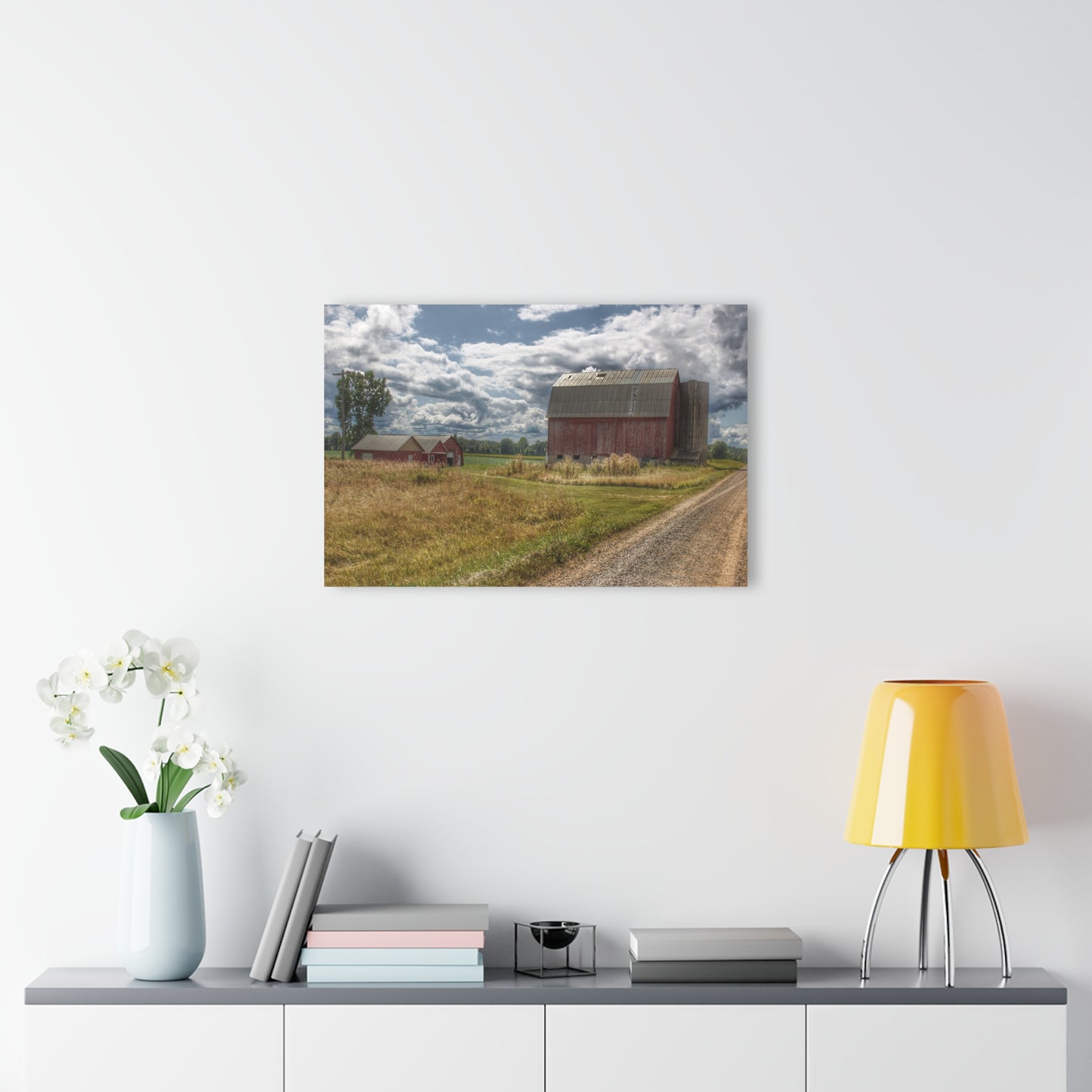 U R There Photography Haines Road Reds Rustic Farmhouse Acrylic Wall Print
