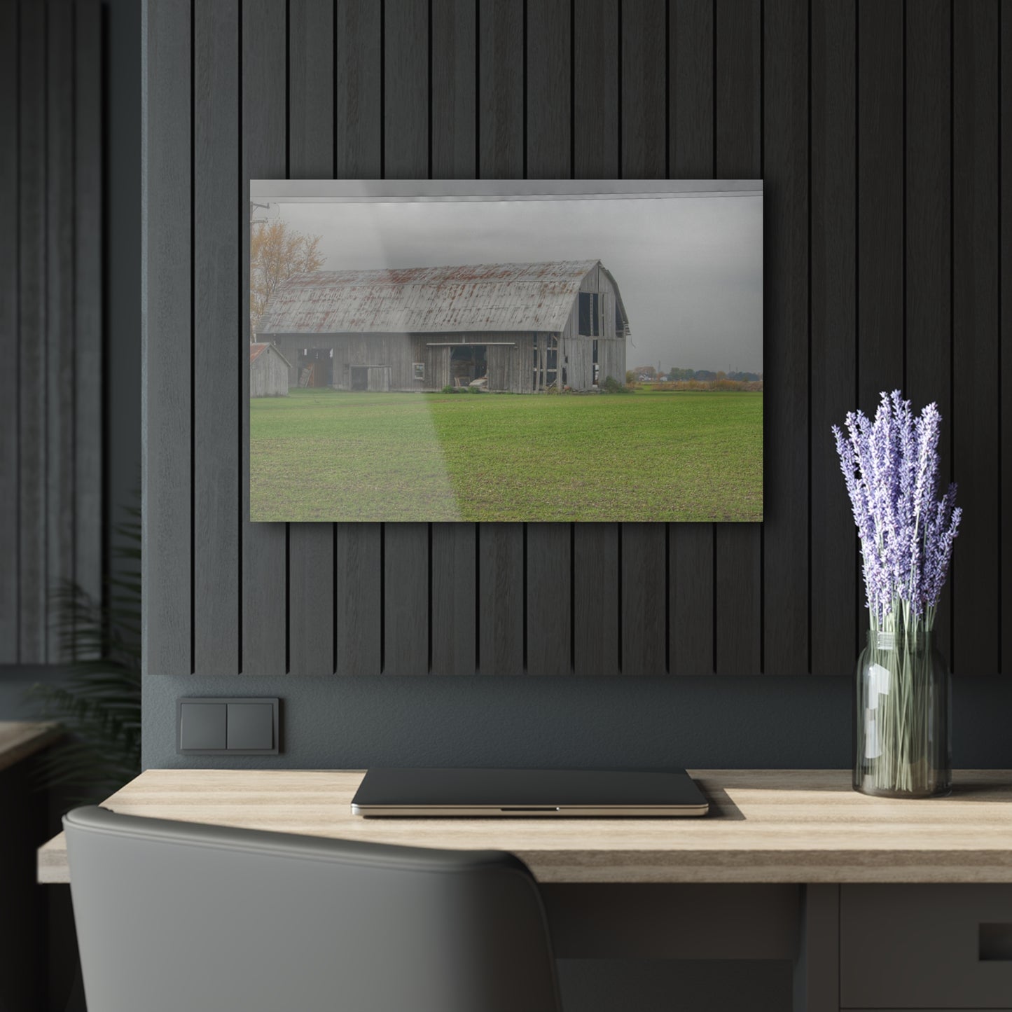 U R There Photography Bradford Road Grey Rustic Farmhouse Acrylic Wall Print