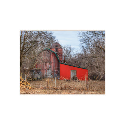 U R There Photography Bray Road Hidden Barnyard Red I Rustic Farmhouse Decorative Ceramic Tile