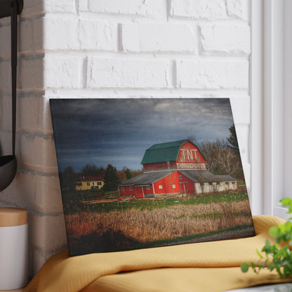 U R There Photography M-24 TnT Red I Rustic Farmhouse Tempered-Glass Cutting Board