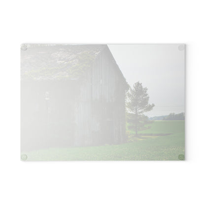U R There Photography Caro Road Twin Grey I Rustic Farmhouse Tempered-Glass Cutting Board