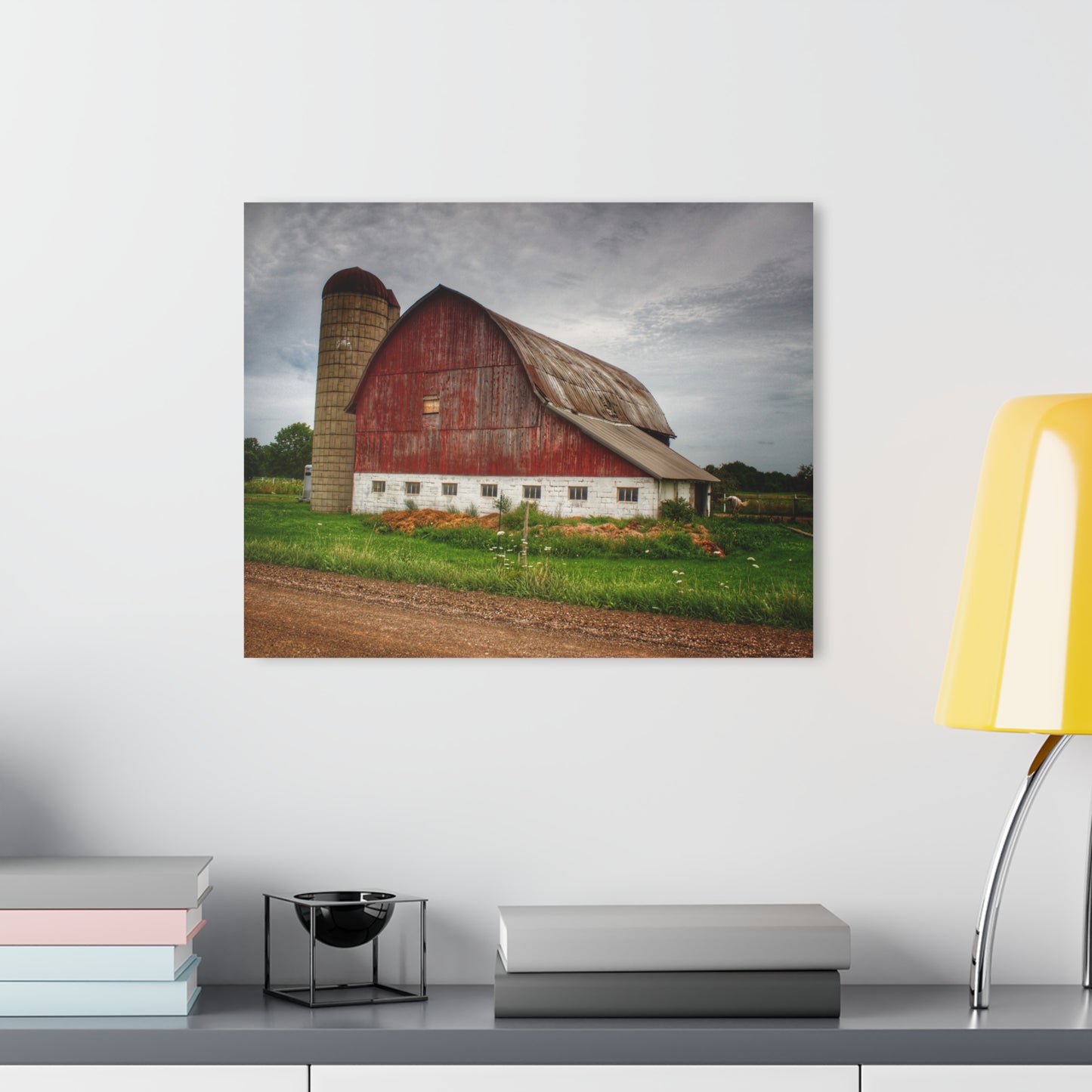 U R There Photography Washburn Road Red Rustic Farmhouse Acrylic Wall Print