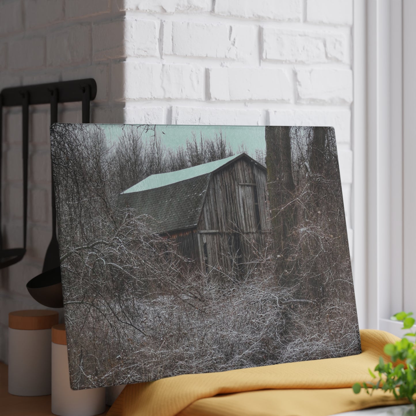 Barn Boutique Rustic Tempered-Glass Cutting Board| Saginaw Road Grey