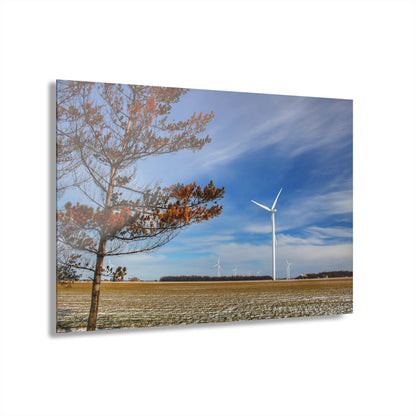 U R There Photography Winter Windmills Rustic Farmhouse Acrylic Wall Print