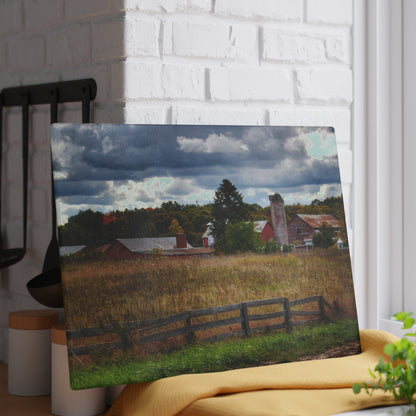U R There Photography Baldwin Road Farm Rustic Farmhouse Tempered-Glass Cutting Board