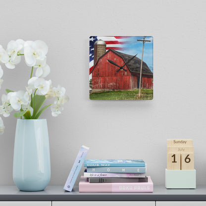 U R There Photography An American Farm I Rustic Farmhouse Acrylic Analog Wall Clock