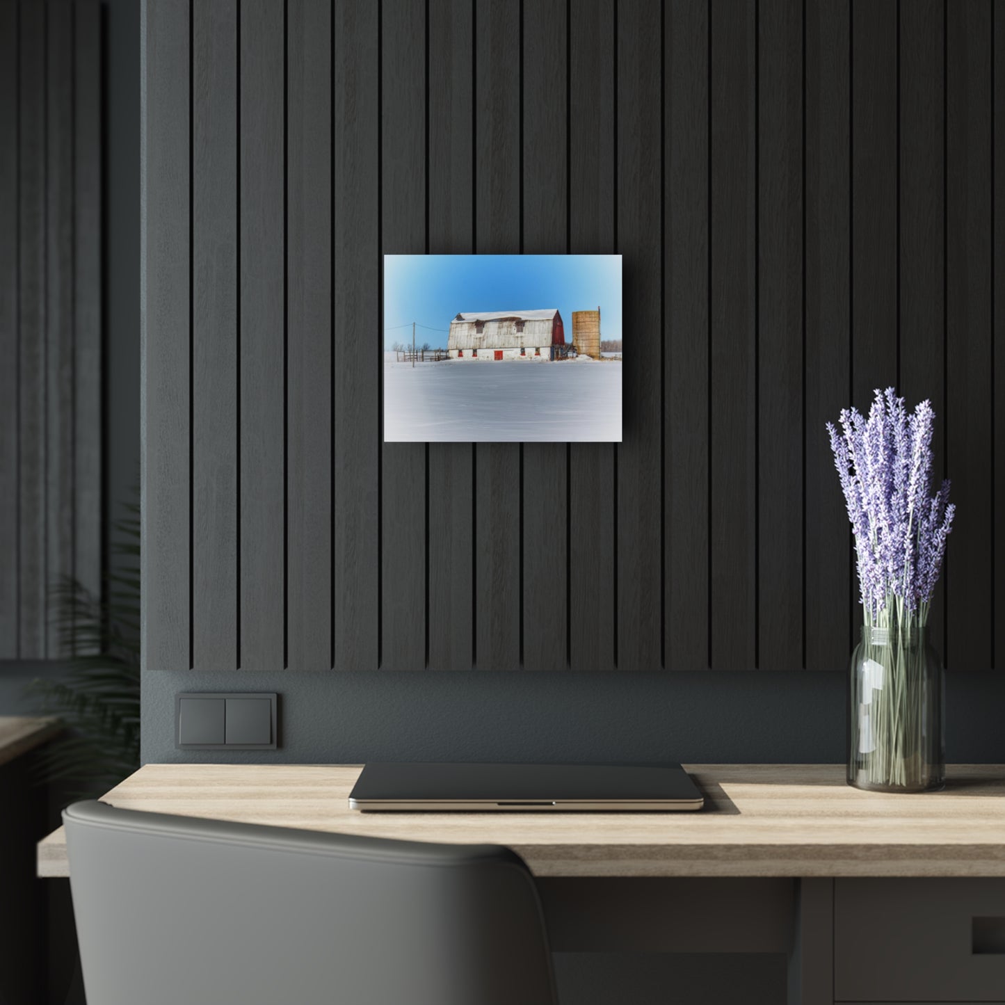 U R There Photography Bay City - Forestville Block Red Rustic Farmhouse Acrylic Wall Print