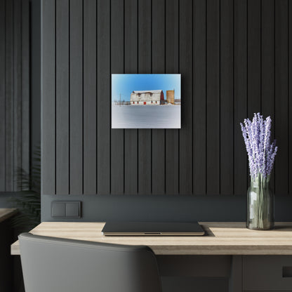 U R There Photography Bay City - Forestville Block Red Rustic Farmhouse Acrylic Wall Print