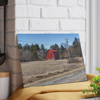 U R There Photography Maple Grove Little Red Rustic Farmhouse Tempered-Glass Cutting Board