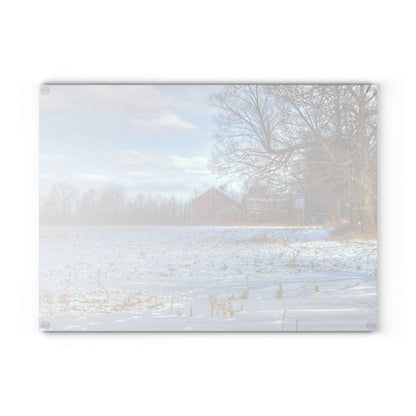 Rustic Farmhouse Cutting Board| Across Barnes Roads Frozen Corn Field