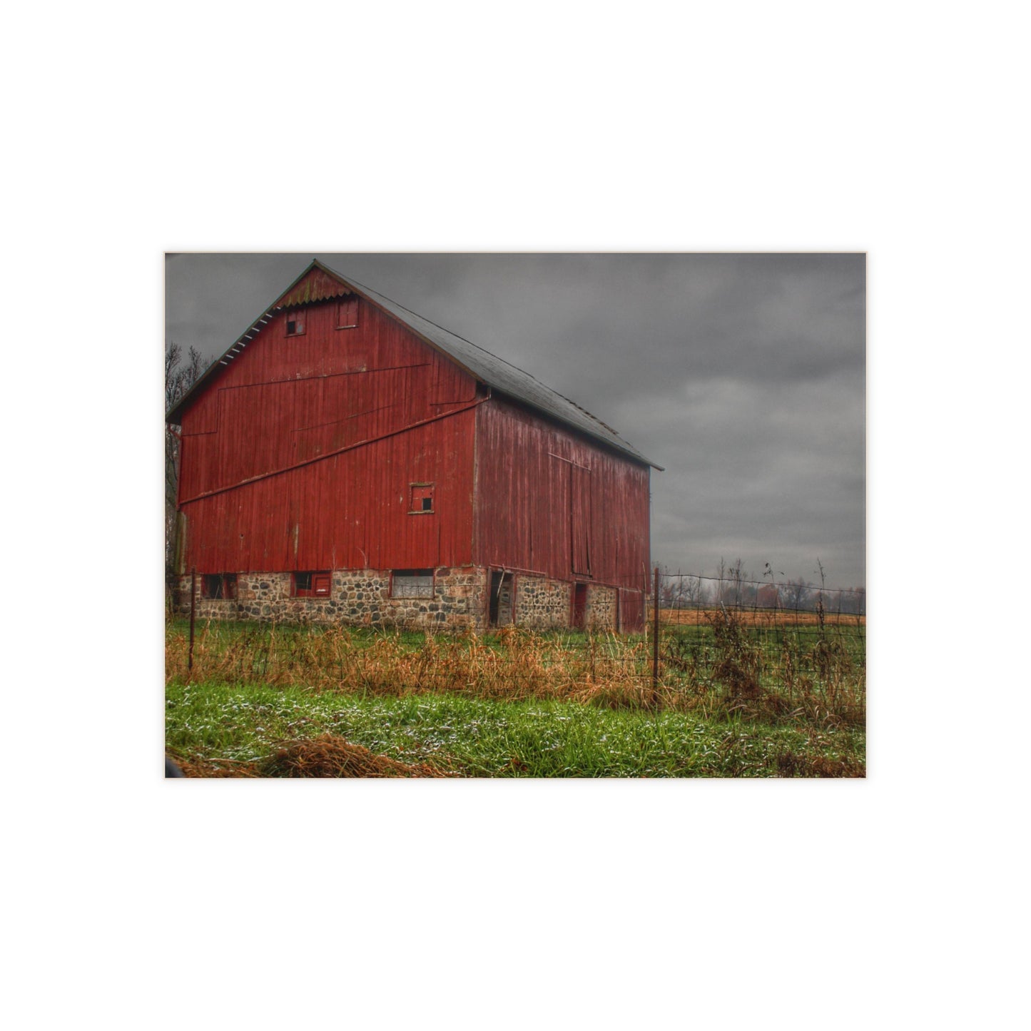 U R There Photography Bowers Road Red III Rustic Farmhouse Decorative Ceramic Tile