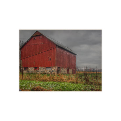 U R There Photography Bowers Road Red III Rustic Farmhouse Decorative Ceramic Tile