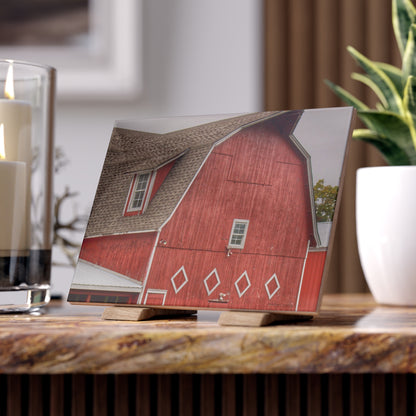 U R There Photography Brauer Road Red Rustic Farmhouse Decorative Ceramic Tile