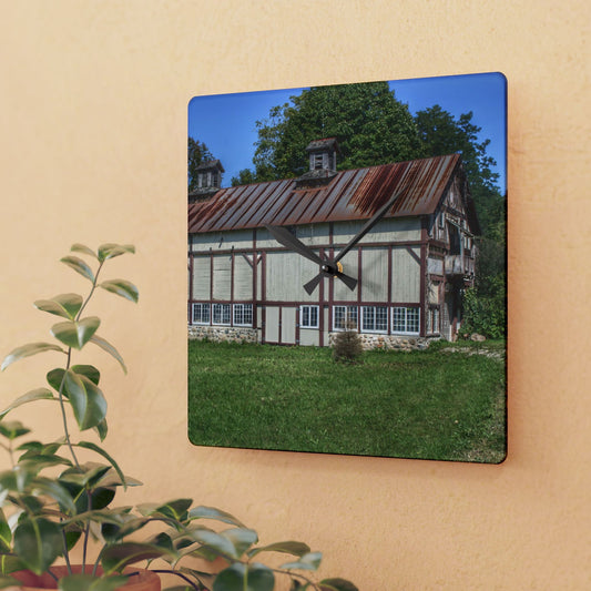 U R There Photography Bordman Road Rusted Rustic Farmhouse Acrylic Analog Wall Clock