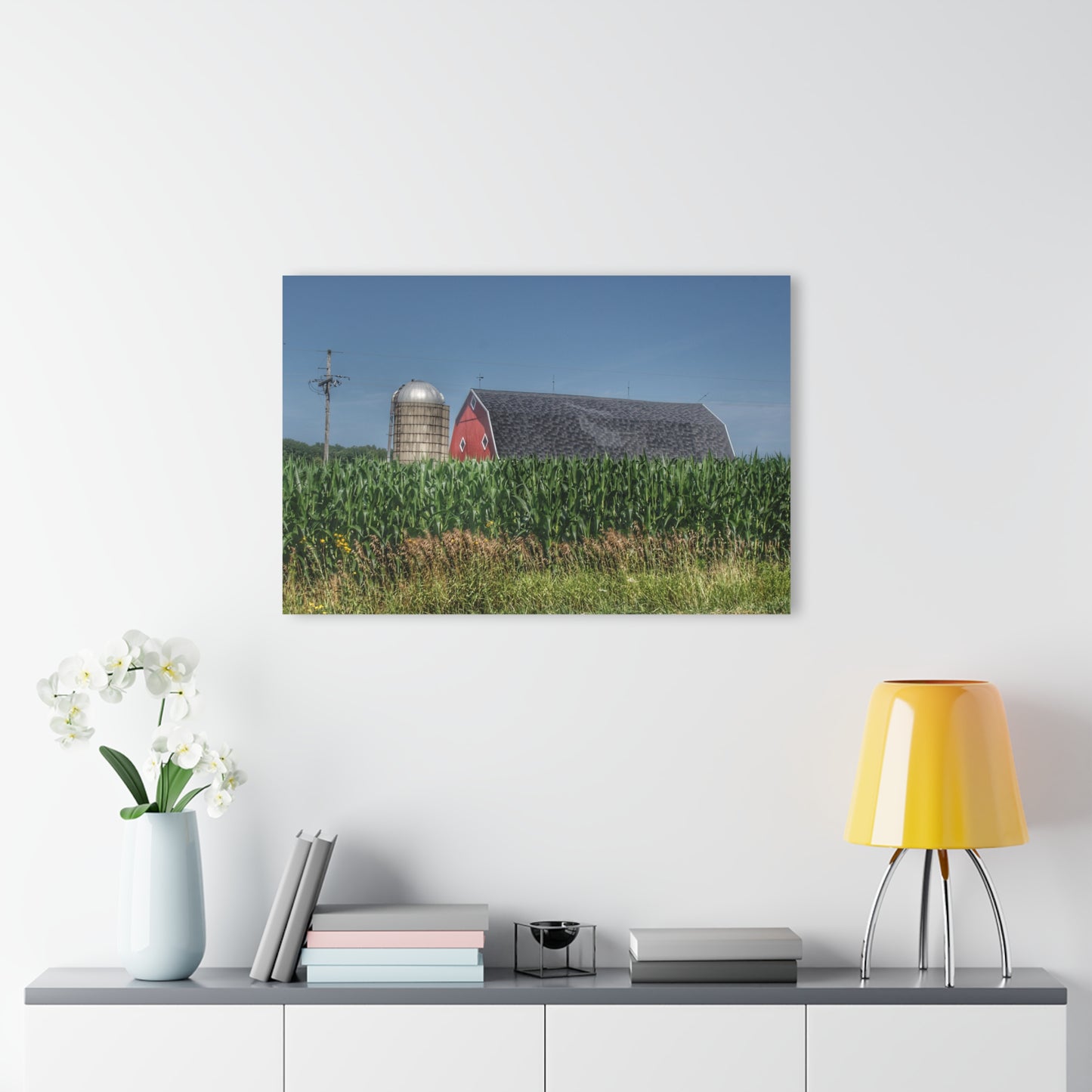 U R There Photography North Lake Pleasant Red Above the Corn Rustic Farmhouse Acrylic Wall Print