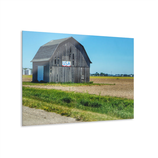 U R There Photography Unionville M-25 USA Grey Rustic Farmhouse Acrylic Wall Print