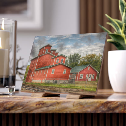 Aside the Tracks in Clifford Rustic Farmhouse Decorative Ceramic Tile 6" × 8" Matte