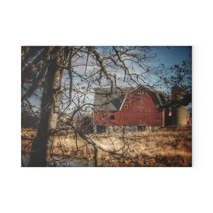 U R There Photography Greenwood Road Hidden Rustic Farmhouse Tempered-Glass Cutting Board