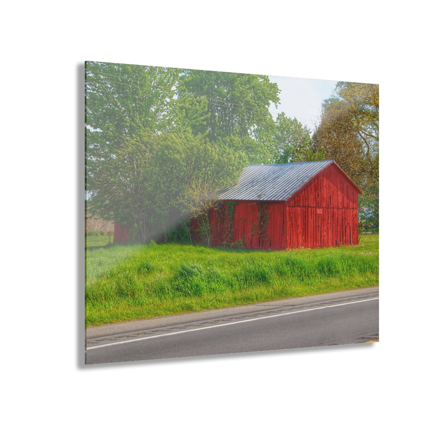 U R There Photography M-25 Little Red Rustic Farmhouse Acrylic Wall Print