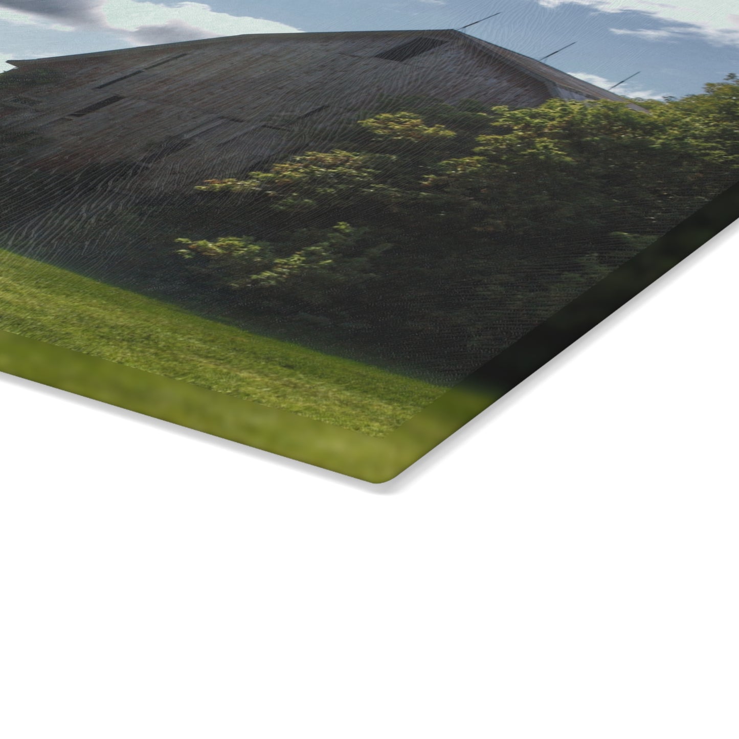 U R There Photography Oakwood Grey Rustic Farmhouse Tempered-Glass Cutting Board