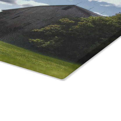 U R There Photography Oakwood Grey Rustic Farmhouse Tempered-Glass Cutting Board