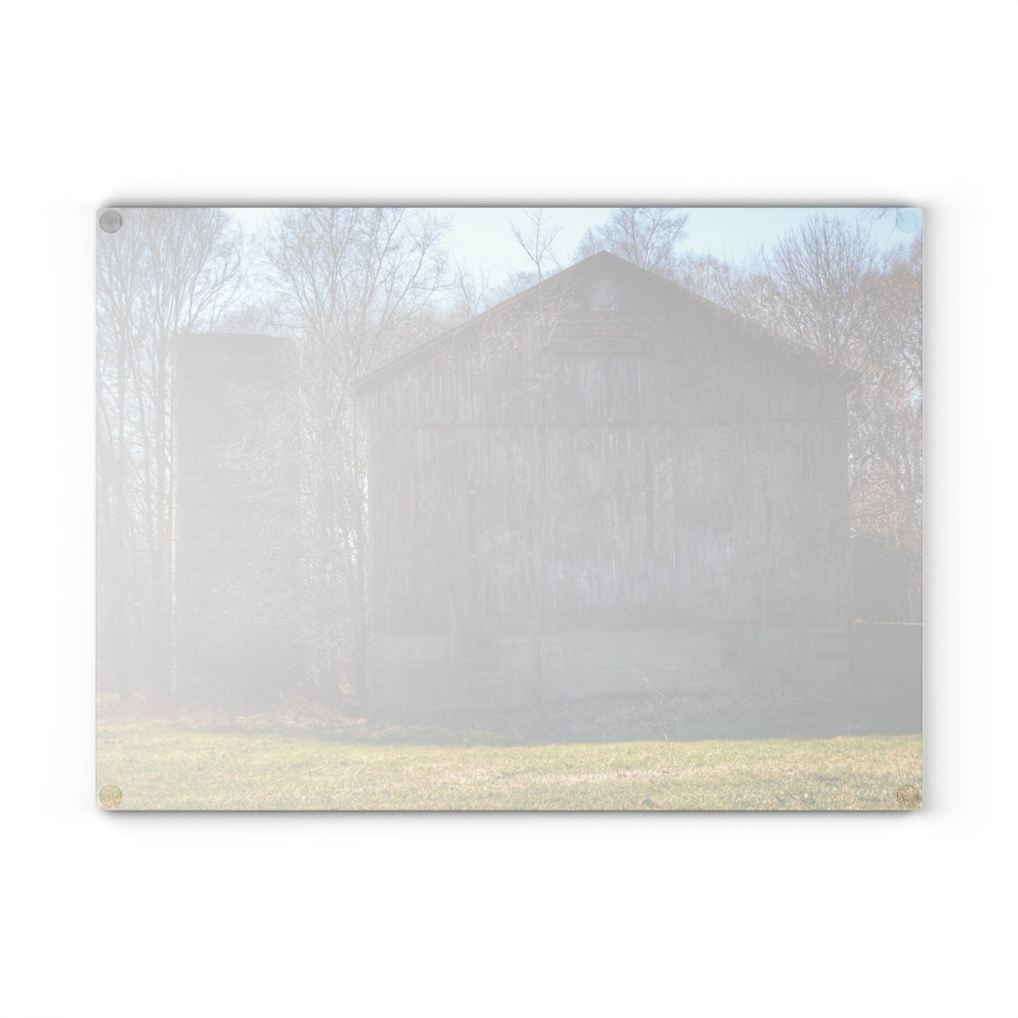 U R There Photography M-15 Red Rustic Farmhouse Tempered-Glass Cutting Board