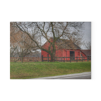 U R There Photography M-21 Roadside Stable I Rustic Farmhouse Tempered-Glass Cutting Board