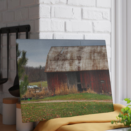 U R There Photography Castle Road Relic Red Rustic Farmhouse Tempered-Glass Cutting Board