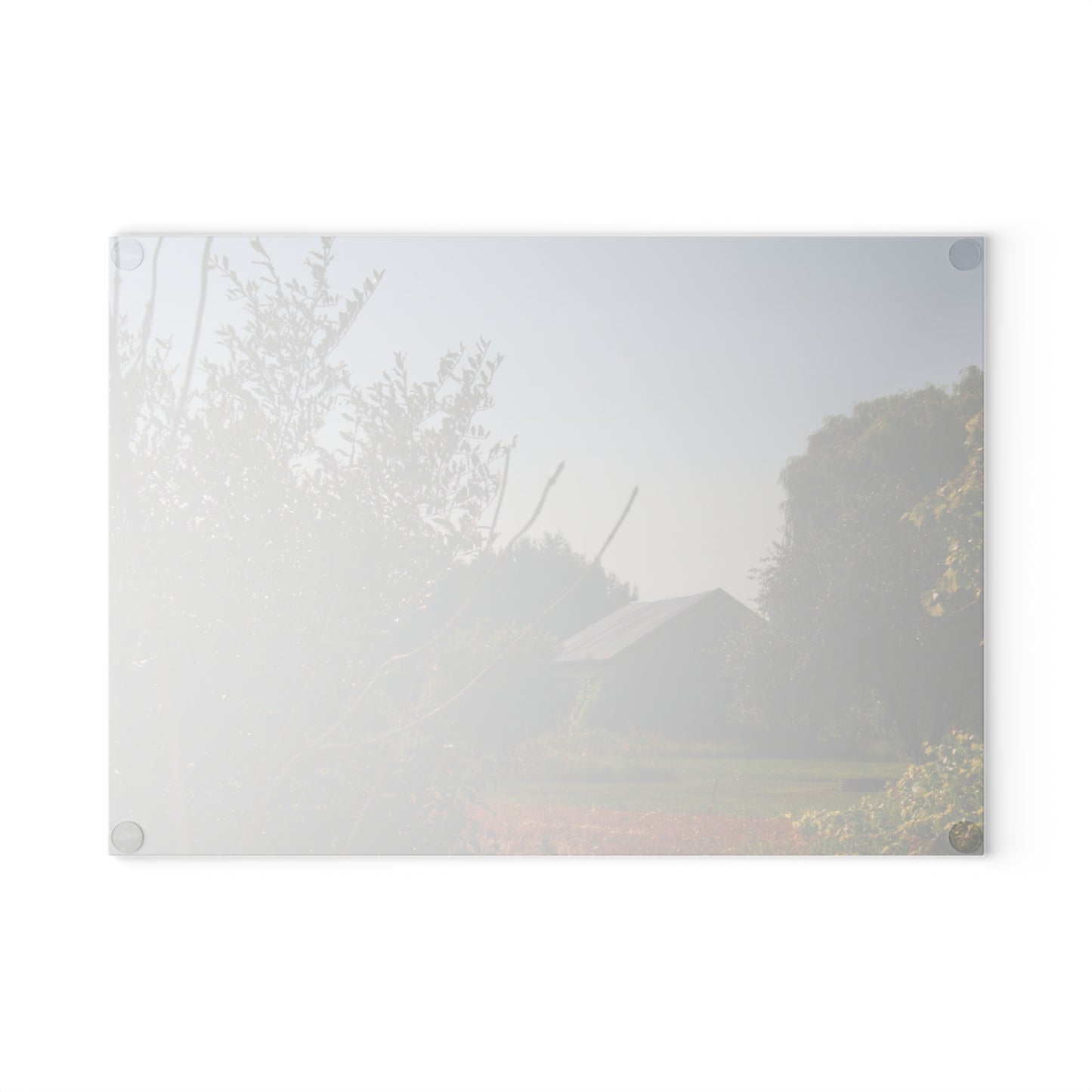 U R There Photography Clifford Hidden Grey Rustic Farmhouse Tempered-Glass Cutting Board