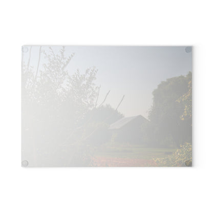 U R There Photography Clifford Hidden Grey Rustic Farmhouse Tempered-Glass Cutting Board