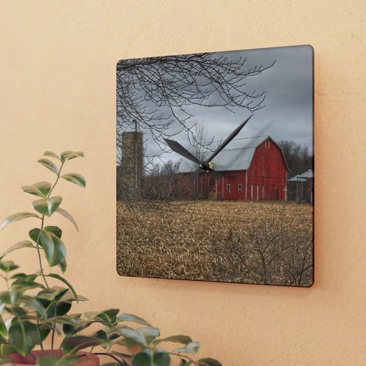 U R There Photography Barnes of Arbela I Rustic Farmhouse Acrylic Analog Wall Clock