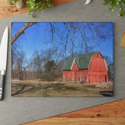 U R There Photography Hickory Ridge Red I Rustic Farmhouse Tempered-Glass Cutting Board