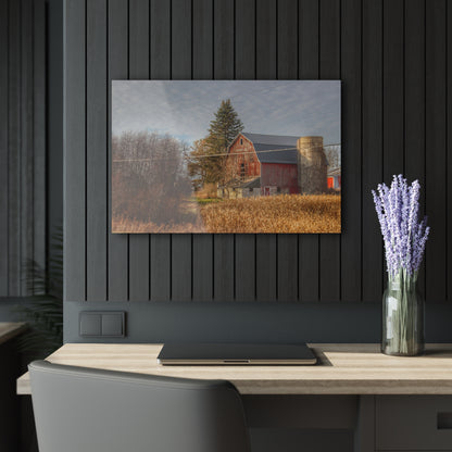 U R There Photography Otter Lake Road Red I Rustic Farmhouse Acrylic Wall Print