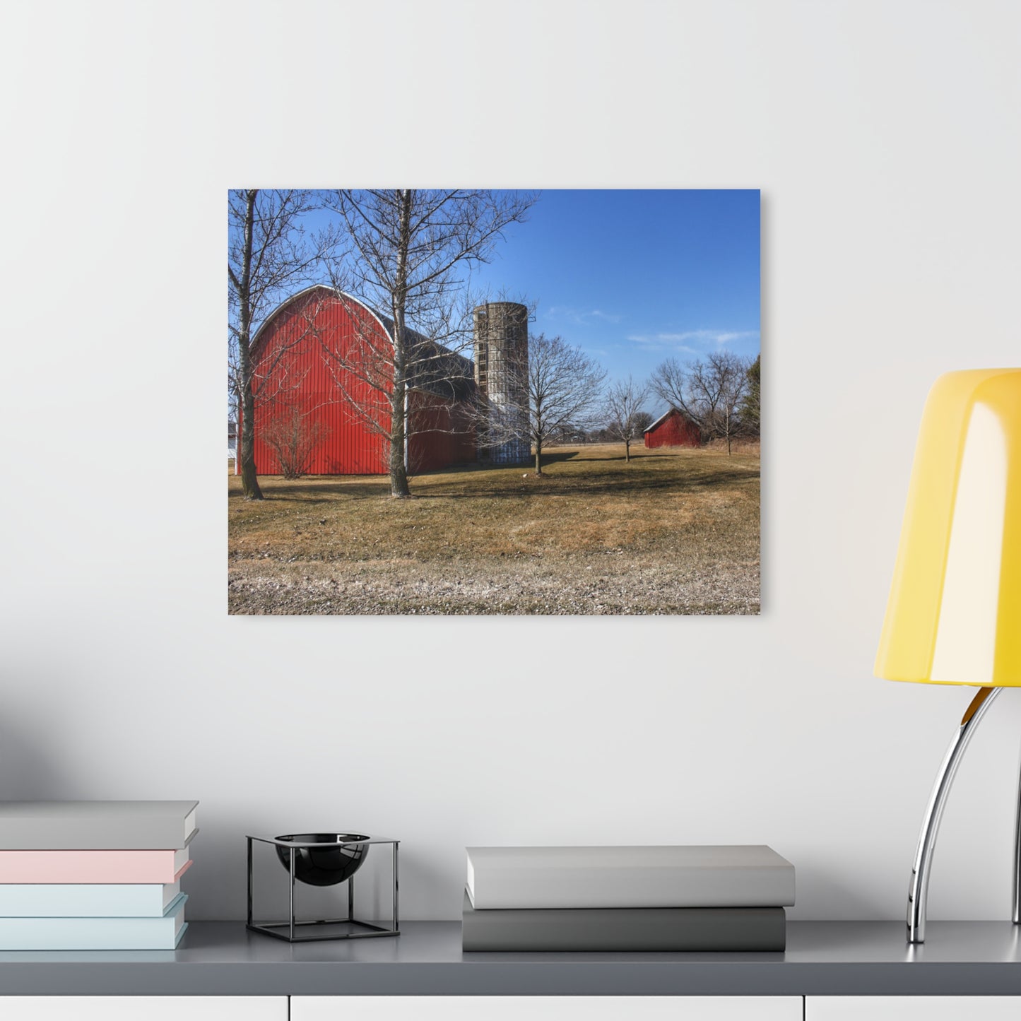U R There Photography Romeo Plank Road Reds I Rustic Farmhouse Acrylic Wall Print