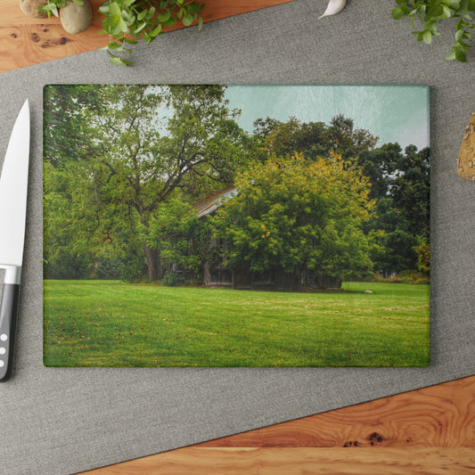 U R There Photography Hidden Past I Rustic Farmhouse Tempered-Glass Cutting Board