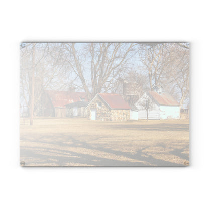 U R There Photography Wolcott Road Farm Rustic Farmhouse Tempered-Glass Cutting Board
