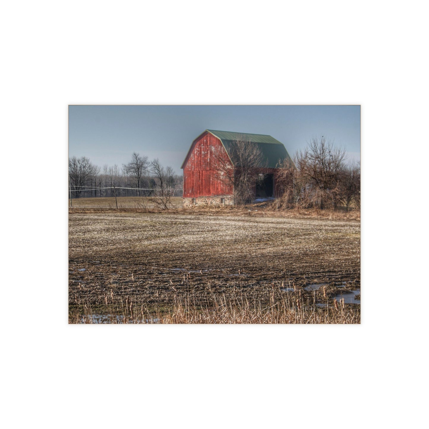 U R There Photography Bowers Road Goodland Red Rustic Farmhouse Decorative Ceramic Tile