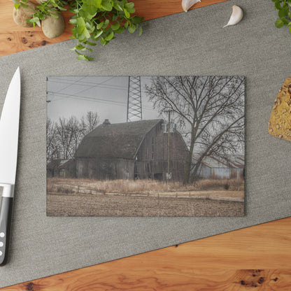 U R There Photography Barnes Road End of Days Rustic Farmhouse Tempered-Glass Cutting Board