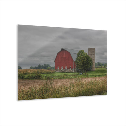 U R There Photography Clifford Road Red and Silo II Rustic Farmhouse Acrylic Wall Print