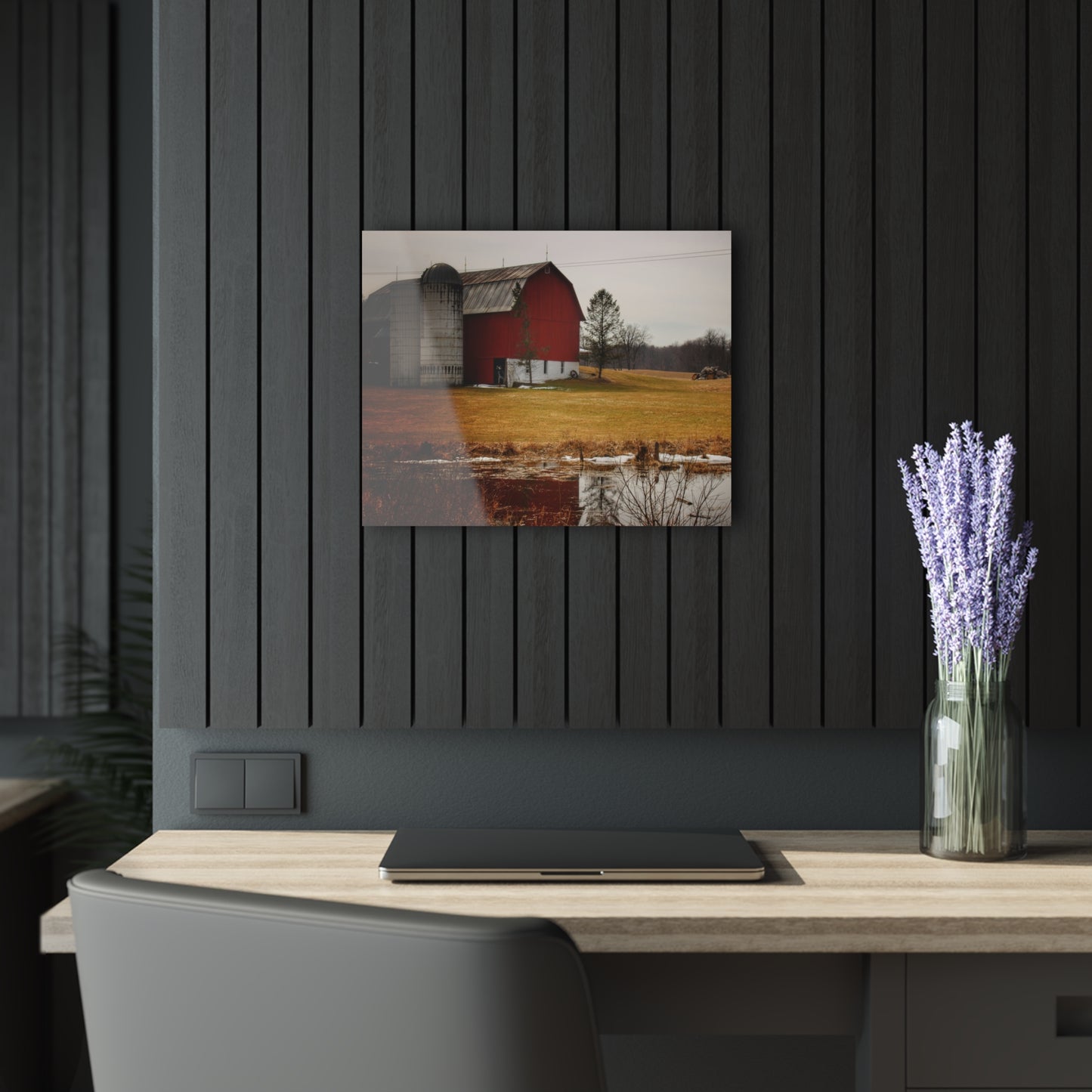 U R There Photography Havens Road Red Rustic Farmhouse Acrylic Wall Print