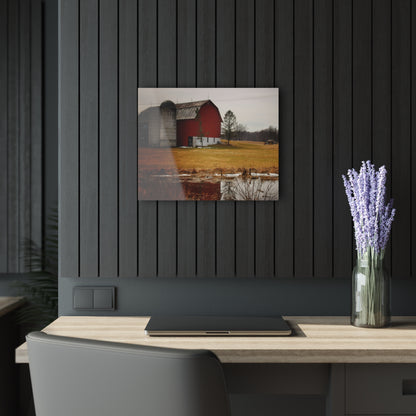 U R There Photography Havens Road Red Rustic Farmhouse Acrylic Wall Print