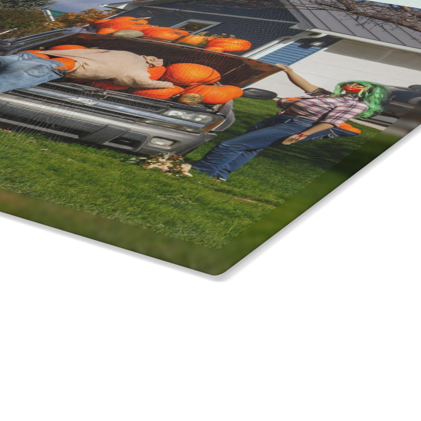 U R There Photography Lippincott Pumpkins Rustic Farmhouse Tempered-Glass Cutting Board